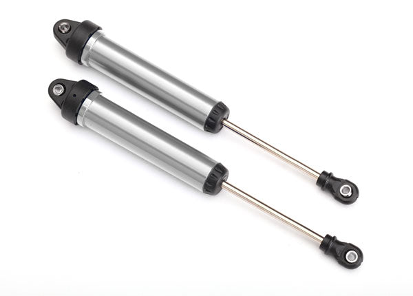 Shocks GTR 160mm silver aluminum (fully assembled w/o springs) (rear no threads) (2)