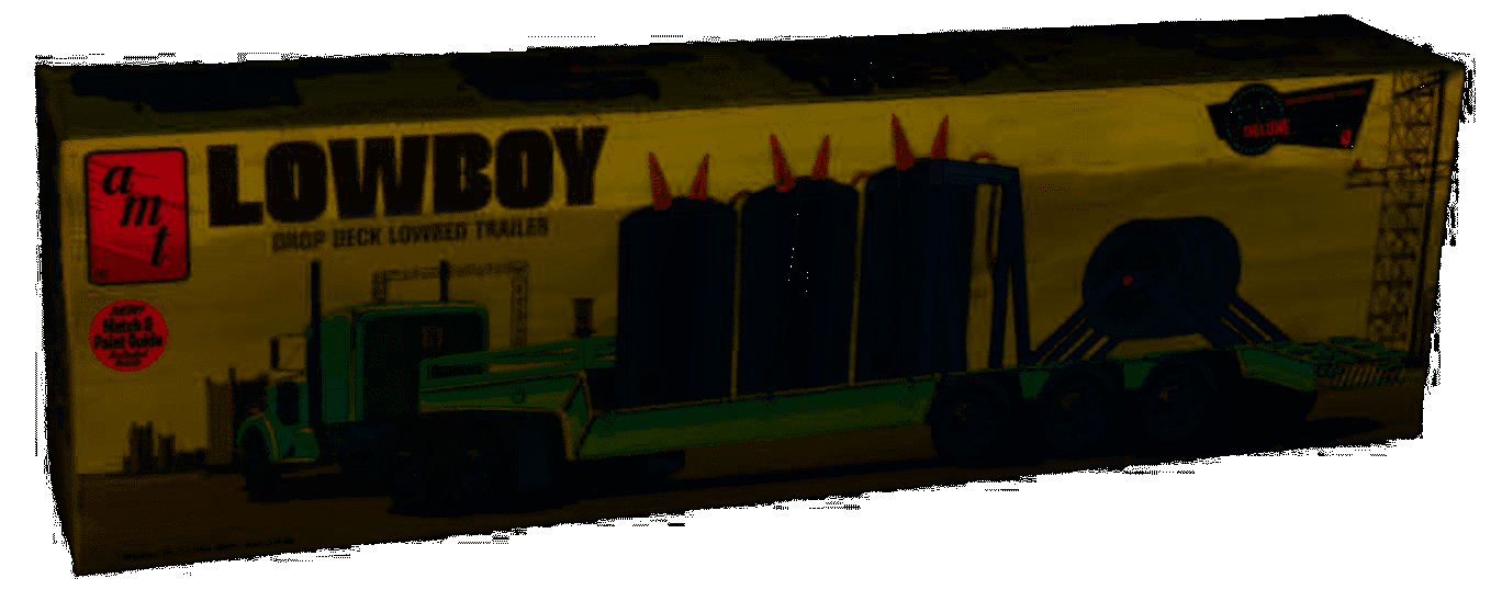 AMT/ERTL 880 Lowboy Trailer w/load Plastic Model Truck Vehicle Kit 1/25 Scale.