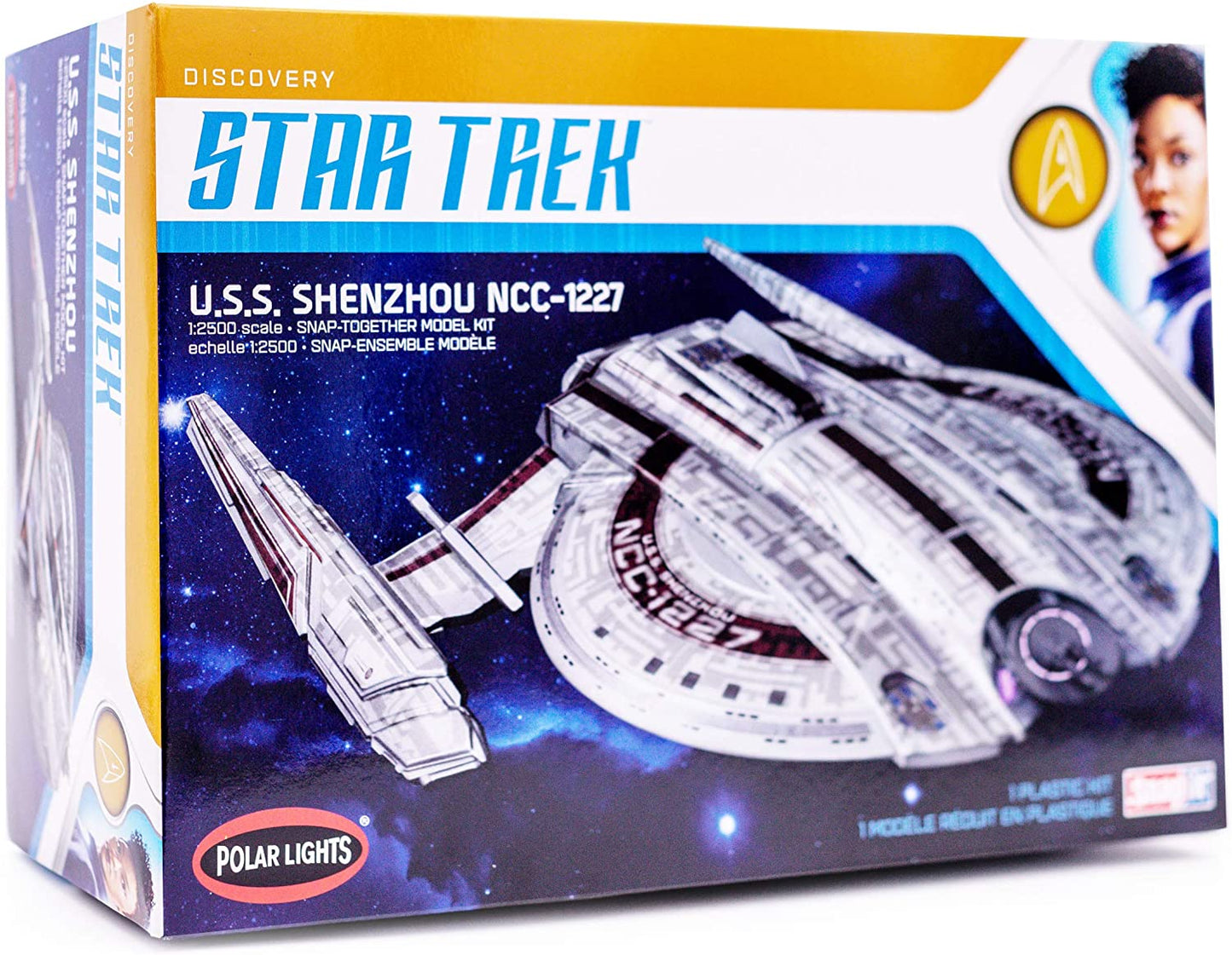Polar Lights Star Trek Discovery USS Shenzhou - 1/2500 Scale Snap Assembly Plastic Model Kit