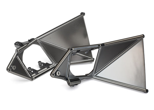 Mounts suspension arm upper (front) (left & right) (satin black chrome-plated)