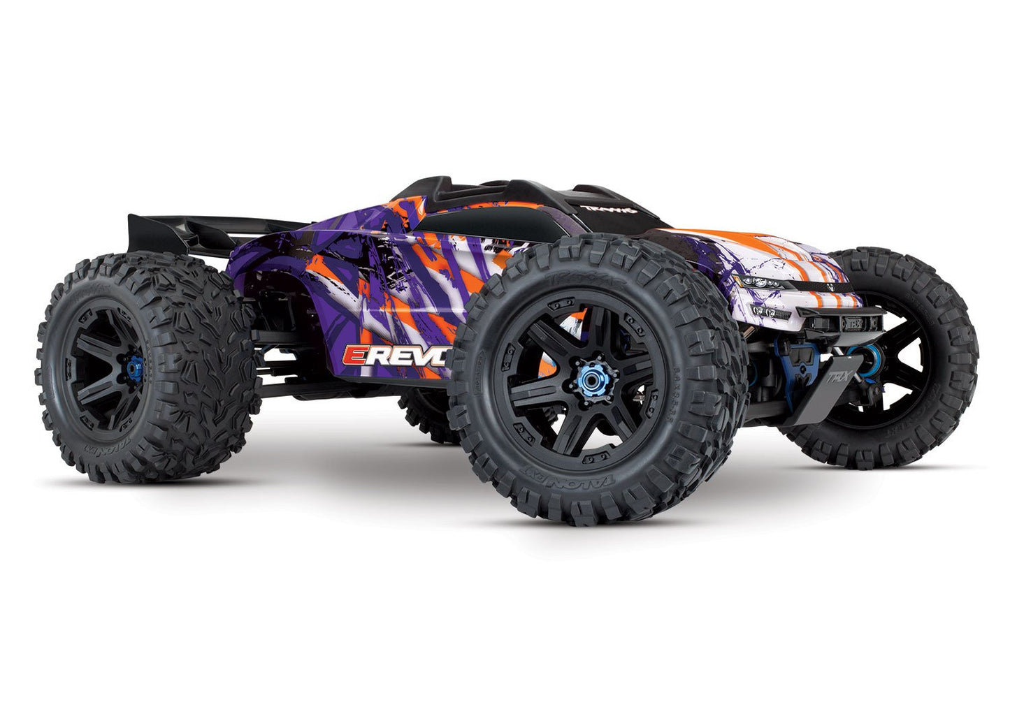 Discontinued - E-Revo VXL Brushless Orange and Blue  1/10 Scale 4WD Brushless Electric Monster Truck with TQi 2.4GHz Traxxas Link Enabled Radio System Velineon VXL-6s brushless ESC (fwd/rev) and Traxxas Stability Management (TSM)