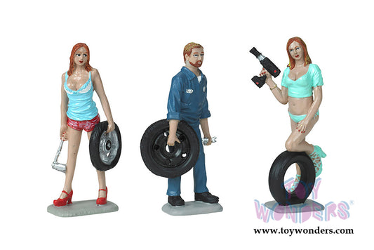 Motorhead Miniatures - Tire Brigade Meg, Gary, and Michele 3-piece Figurine Set (1/24 scale) 775