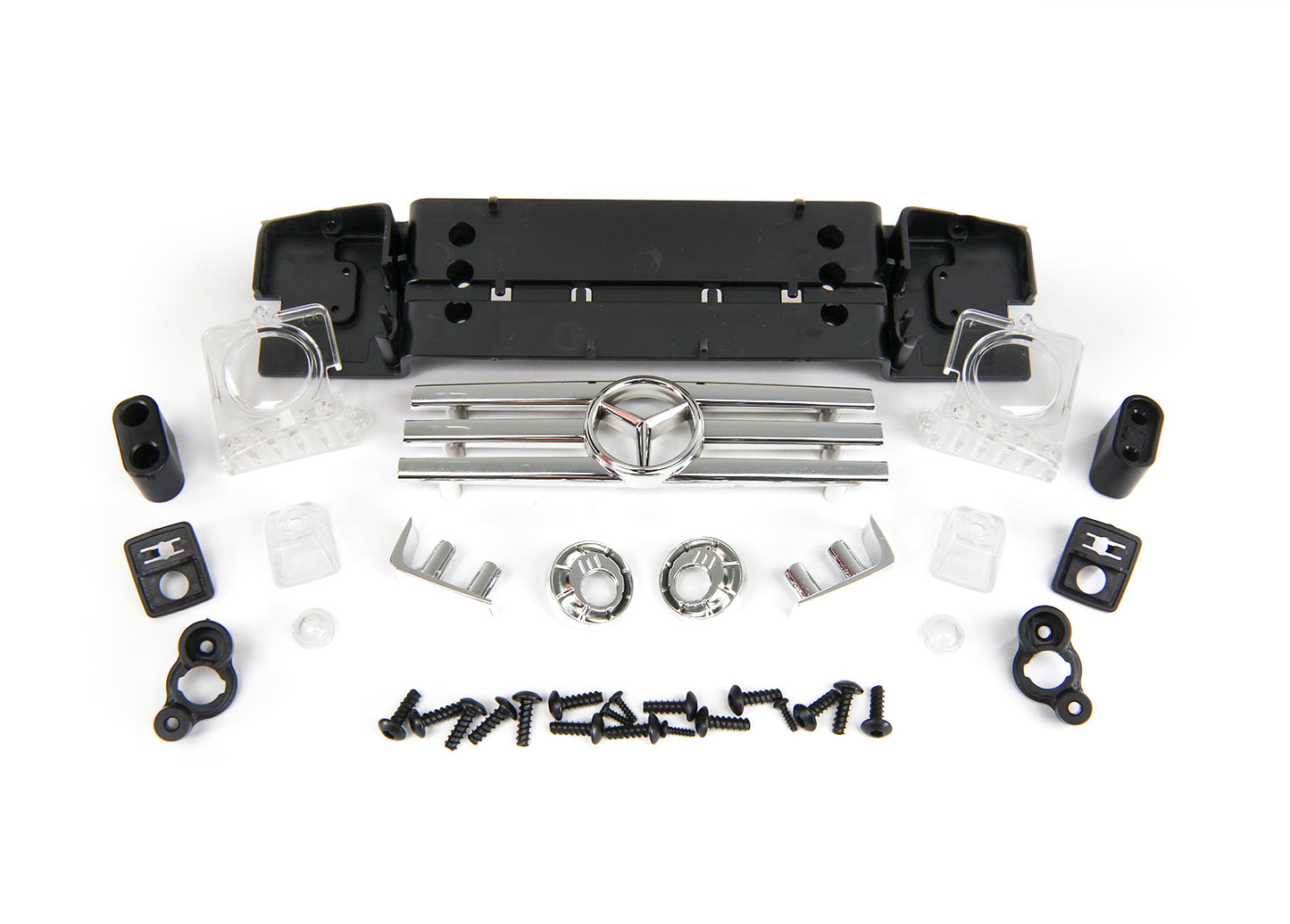 Grille Mercedes-Benz G 500 4x4 / grille mount/ grille insert/ headlight lens (2)/ headlight reflector (2)/ reflector lens (2)/ bumperette front (2)/ bumperette mount (2)/ turn signal housing (2)/ turn signal housing retainer (2)/ turn signal lens (2)/ T2