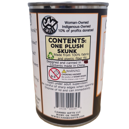 Canned Skunk | Stuffed Animal Plush w/Funny Jokes on Can: Pop Top Lid