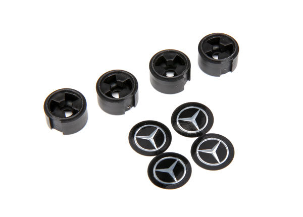 Center caps Mercedes-Benz G 500  4x4? wheel (black) (4) (requires #8255A extended stub axle)