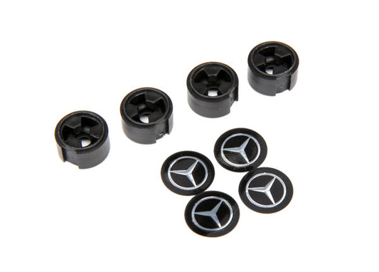 Center caps Mercedes-Benz G 500  4x4? wheel (black) (4) (requires #8255A extended stub axle)