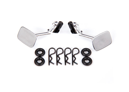 Mirrors side chrome (left & right)/ o-rings (4)/ body clips (4) (fits #9112 body)
