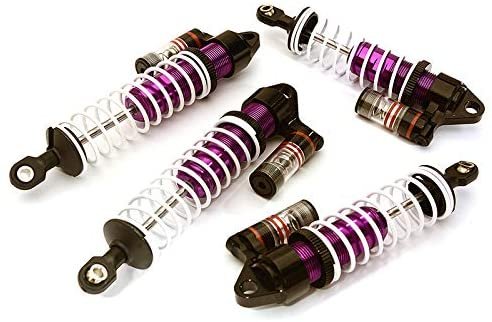 Billet Machined Piggyback Shock Set (4) for Traxxas 1/10 Slash 4X4 C28803PURPLE