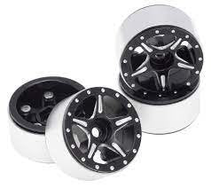 Billet Machined Alloy Wheels (4) for Axial 1/24 SCX24 Rock Crawler C31208BLACK