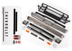 Body accessories Chevrolet C10 satin black chrome (includes grille (upper & lower) headlight housings (left & right) bumpers (front & rear) mounting retainers and hardware)