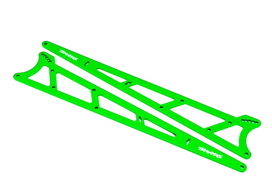 Side plates wheelie bar green (aluminum) (2)