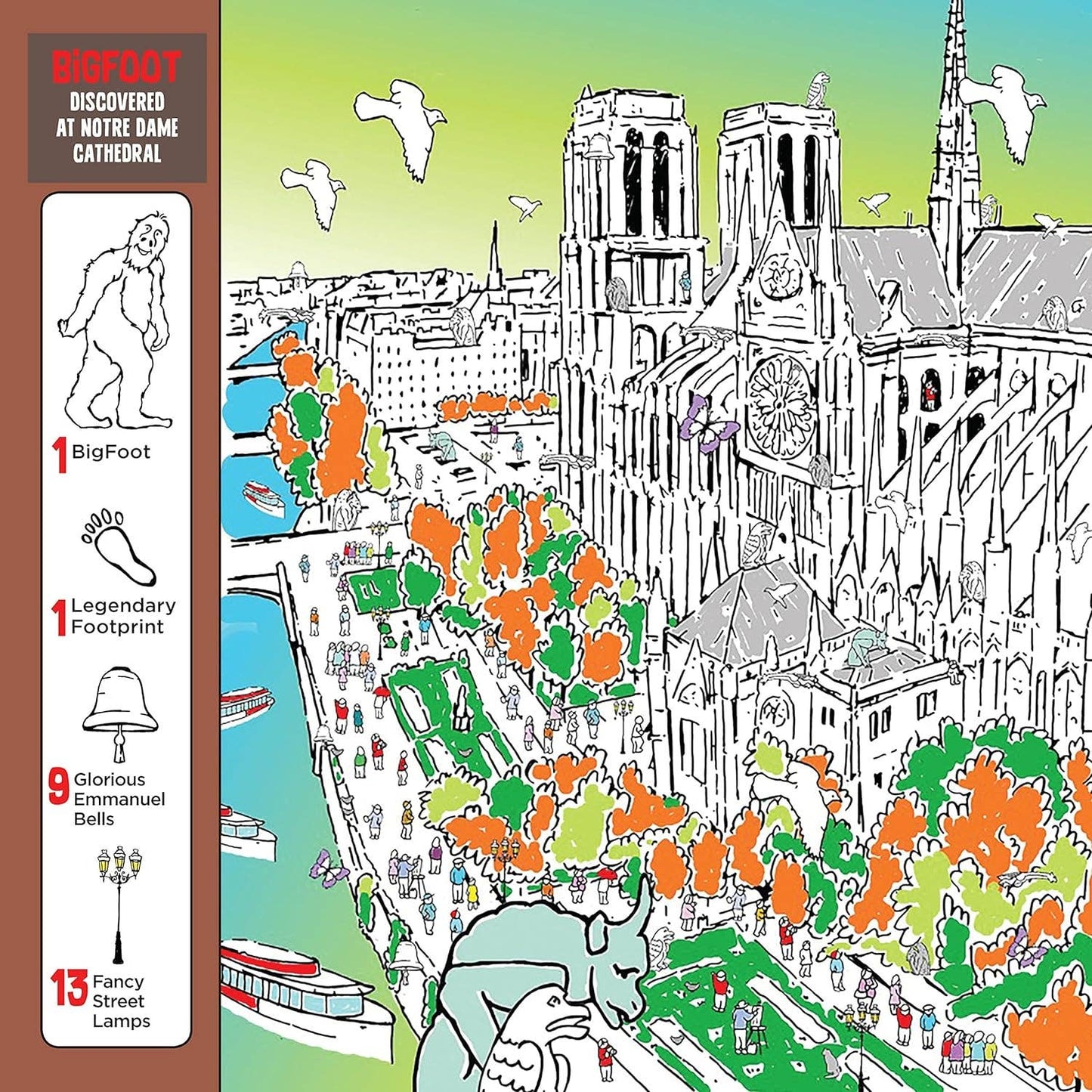 Fox Chapel Publishing - BigFoot Spotted at World-Famous Landmarks- Puzzle Story Book