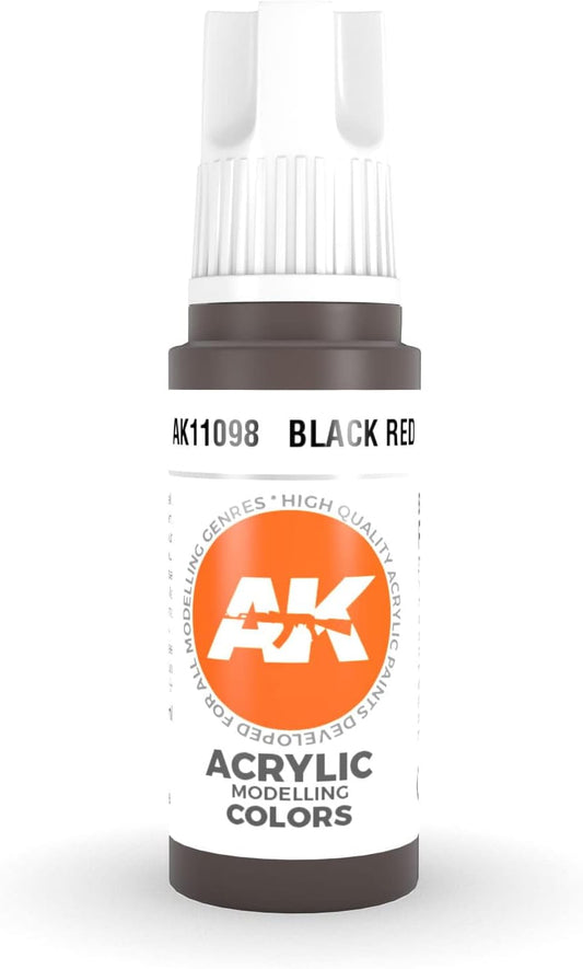 Black Red Acrylic Paint 17ml Bottle