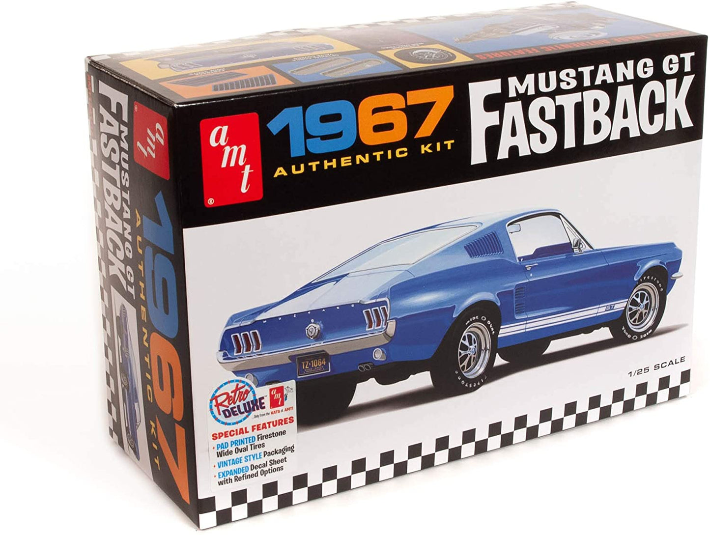 AMT 1967 Ford Mustang GT Fastback 1:25 Scale Model Kit Chrome (AMT1241)