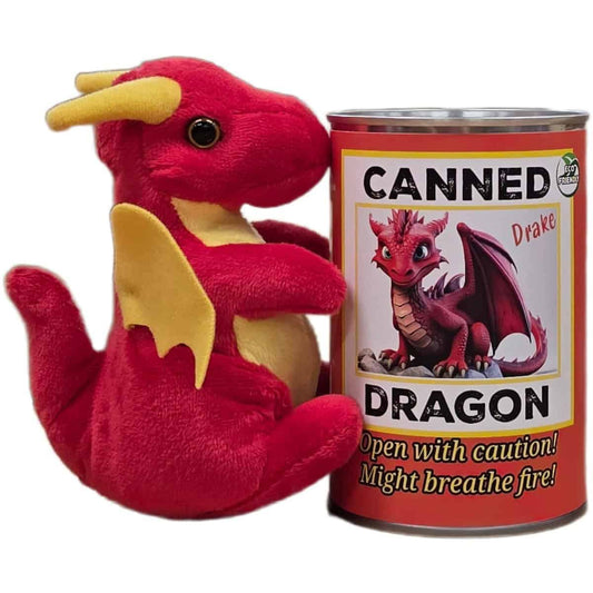 Canned Dragon | Stuffed Animal Plush w/Jokes | Unique Gift: Pop Top Lid