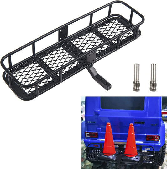 Vgoohobby Metal 6.41"x1.92" RC Back Hitch Cargo Carrier Luggage Basket Rear Carrier Mount Trailer Compatible with  Traxxas TRX4