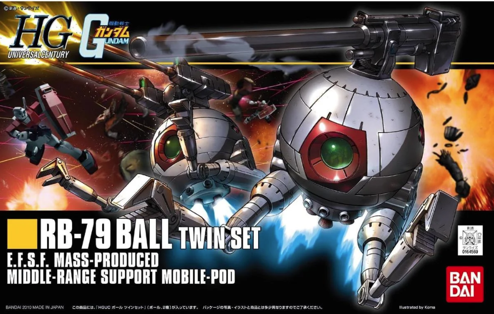 Bandai 1/144 HGUC #114 RB-79 Ball (Twin Set) "Mobile Suit Gundam" Plastic Model Kit