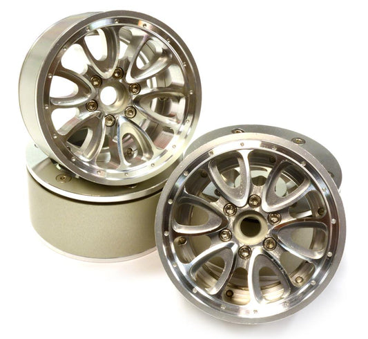 Billet Machined High Mass 12 Spoke 2.2 Size Wheel (4) for 1/10 Axial Wraith 2.2 C25848SILVER