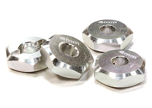 12mm Hex Wheel (4) Hub 4mm Thick for 1/10 Axial Tamiya TC & Drift C26368SILVER