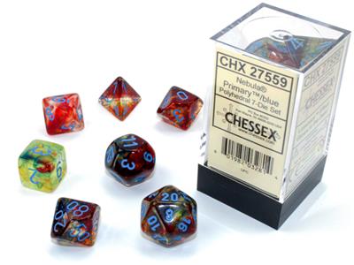 Nebula Polyhedral Primary/blue Luminary  7-Die Set