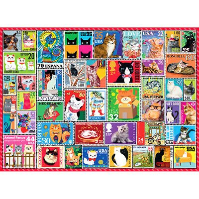 500 Piece Cat Stamps Puzzle