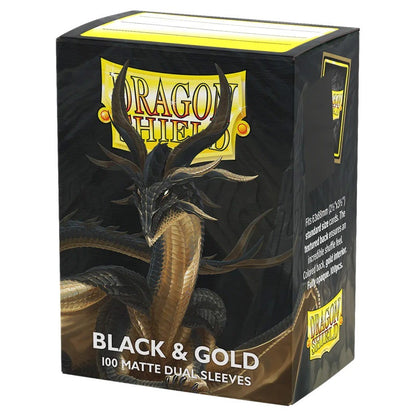 DRAGON SHIELD SLEEVES: Dual Matte: Black & Gold (100)