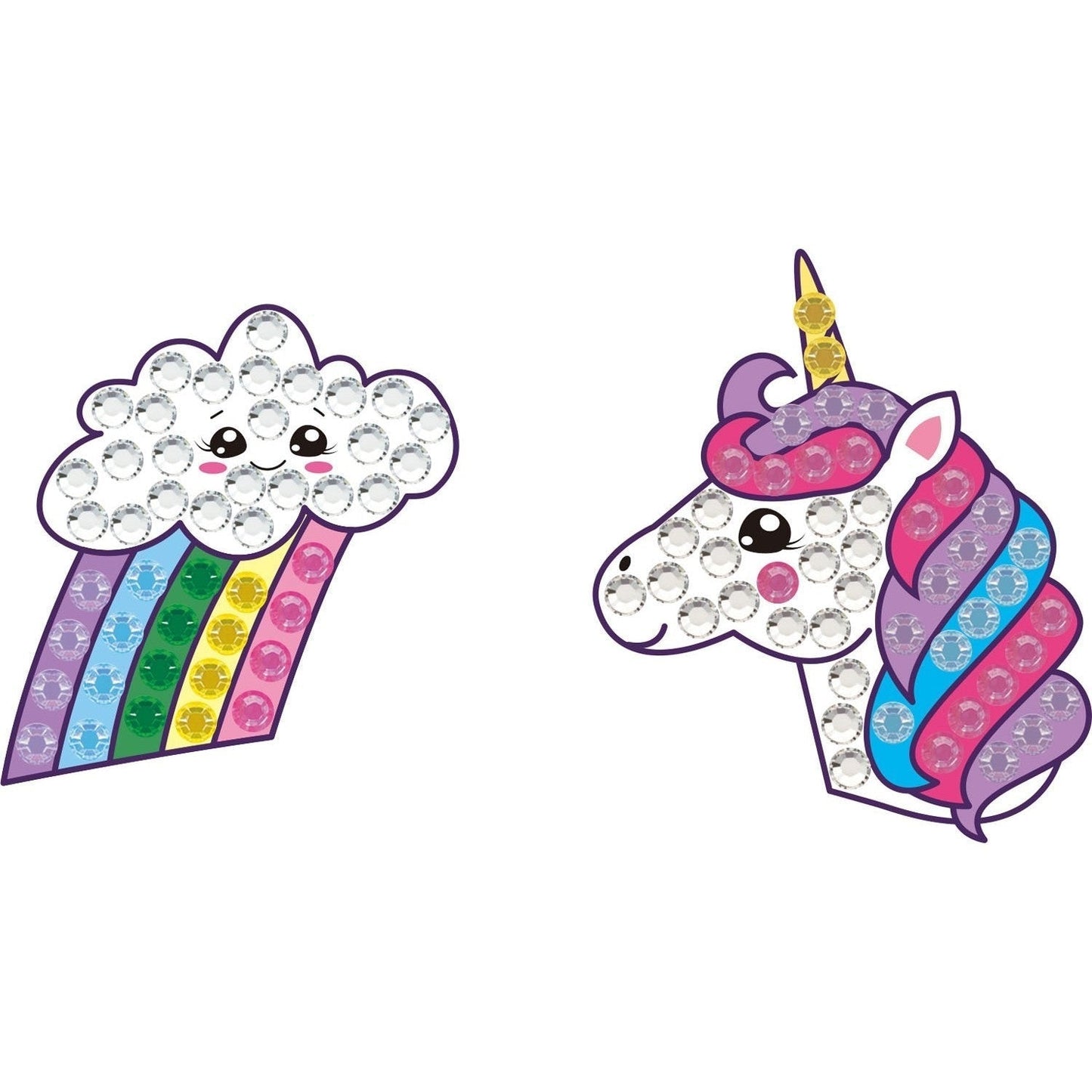 Diamond Dotz BIG DOTZ Stickers Pack 6 - Rainbow and Unicorn
