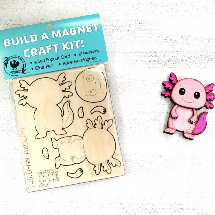 Diy Build A Axolotl Magnet Kit Mythical Craft Kit