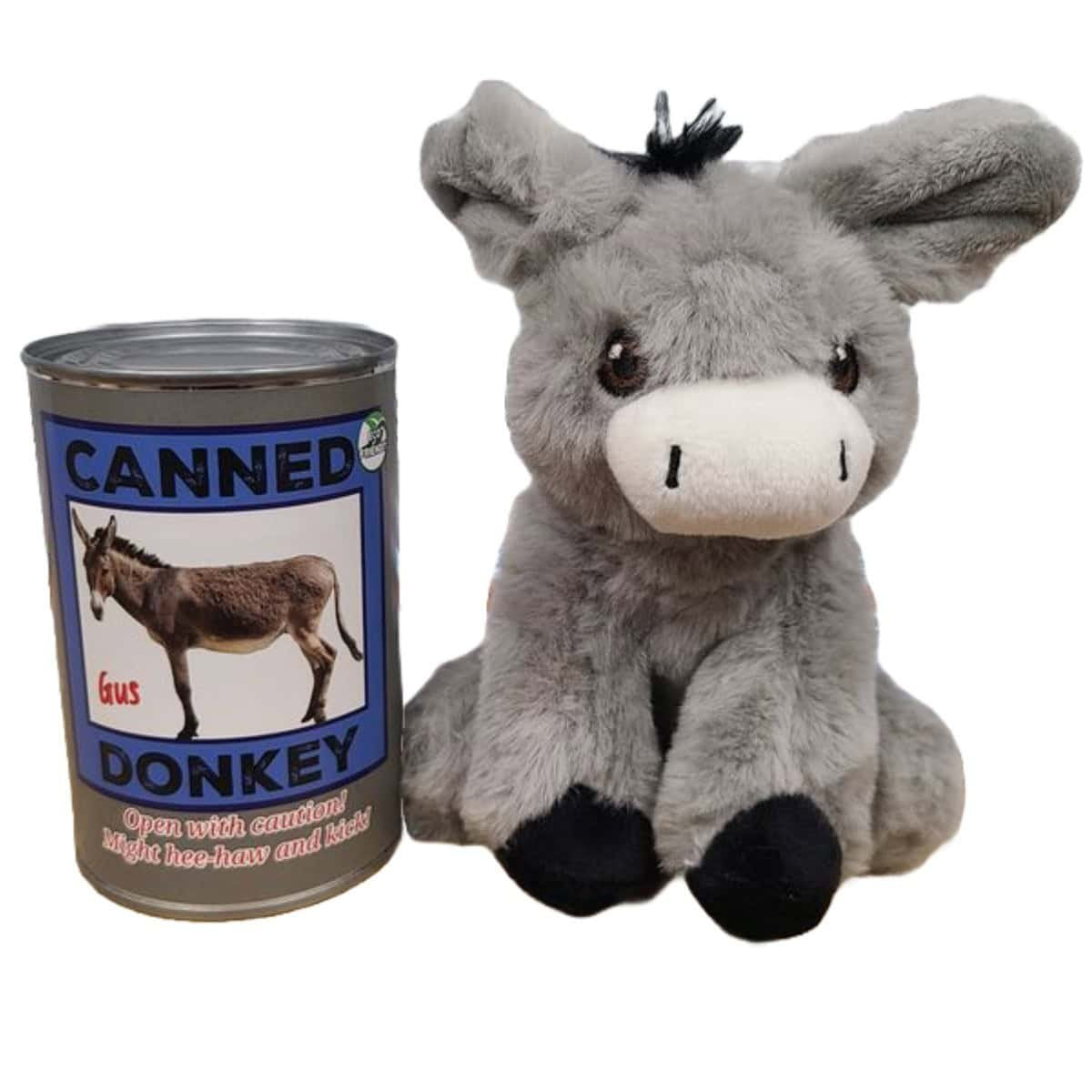 Canned Donkey- Stuffed Animal Zoo Plush W/Jokes
