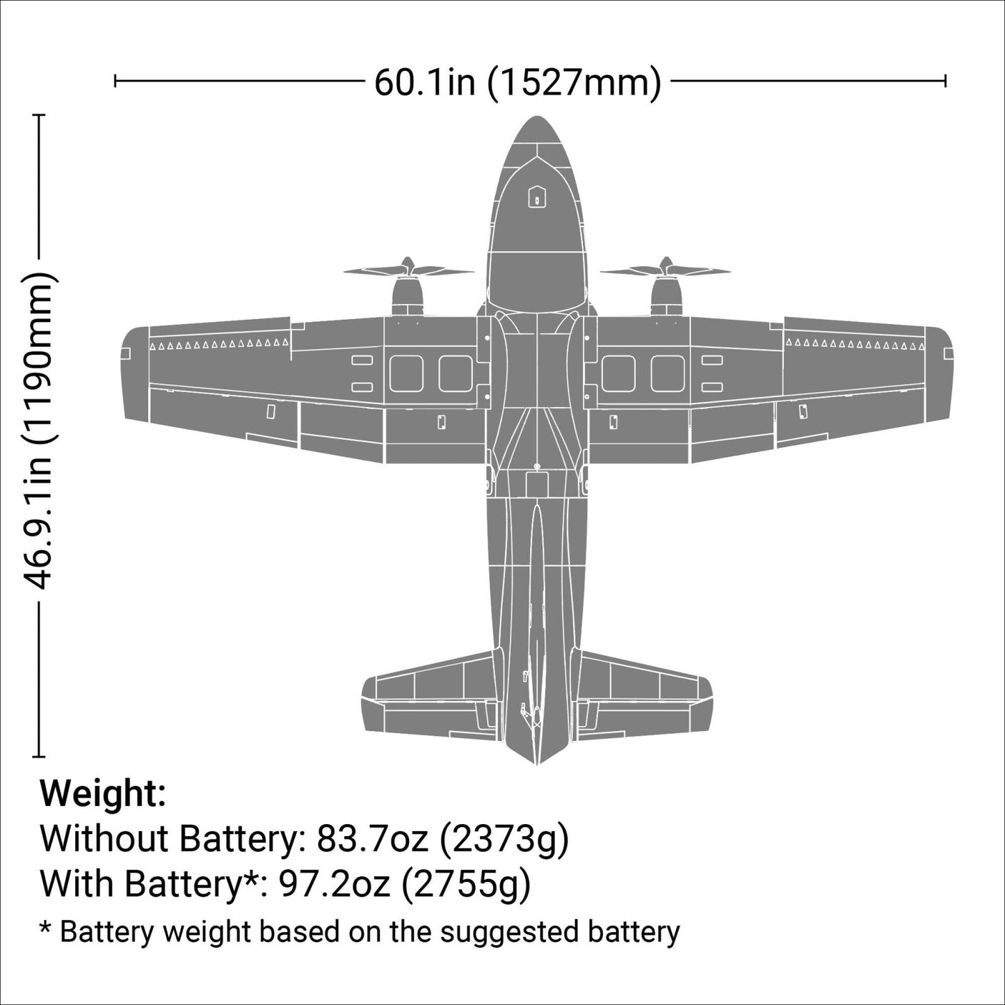 EC-1500 Twin 1.5m BNF-Basic w/AS3X and SAFE Select