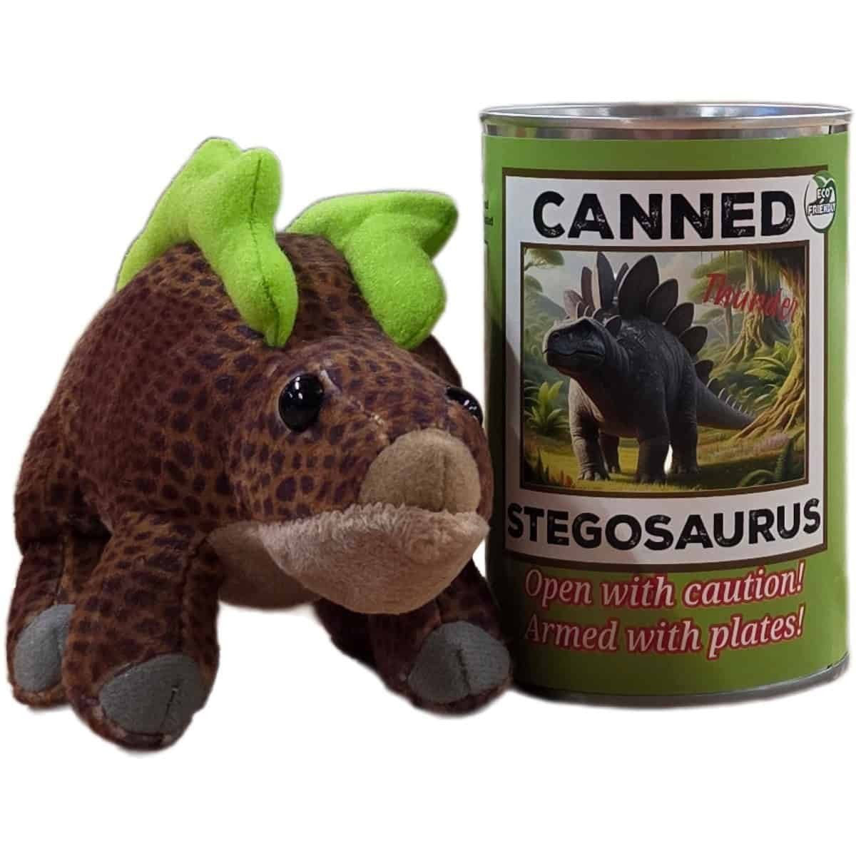 Thunder the Canned Stegosaurus Dinosaur Plush w/Funny Jokes | Pop Top Lid - #CG00126-Pop