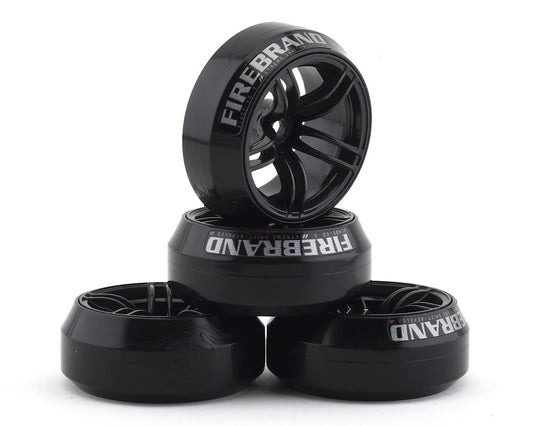 Firebrand RC Icestar XD9 0° Pre-Mounted Slick Drift Tires (4) (Black) w/Blade Tires 12mm Hex & 9mm Offset