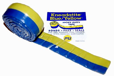 GTF-23 Kneadatite Green Stuff Blue/Yellow Two-Part Epoxy Putty Tape 1"x36" Roll (net wt. 3.5oz.)