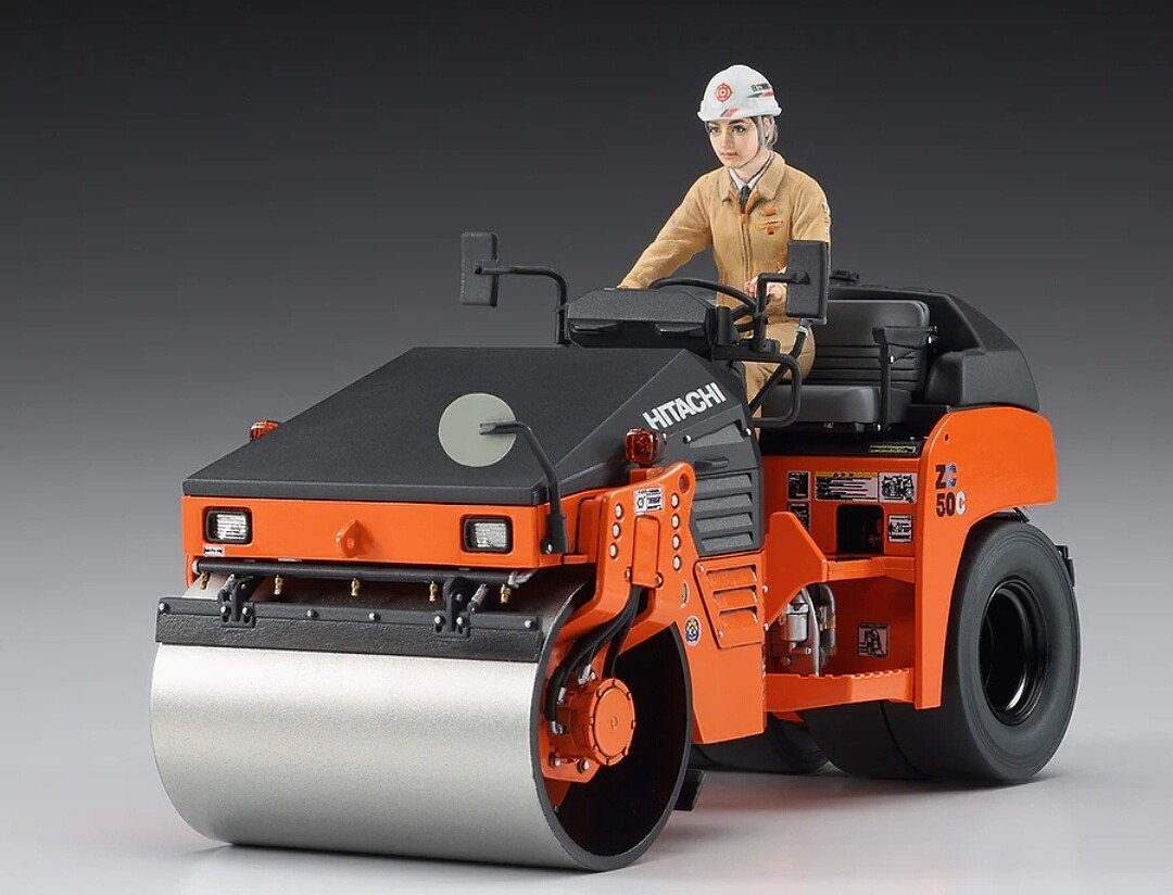 1/35 Scale Hitachi Vibratory Combined Roller ZC50C-5 Plastic Model Kit from Hasegawa