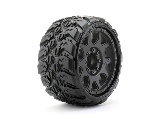 1/8 SGT 3.8 King Cobra Tires Mounted on Black Claw Rims