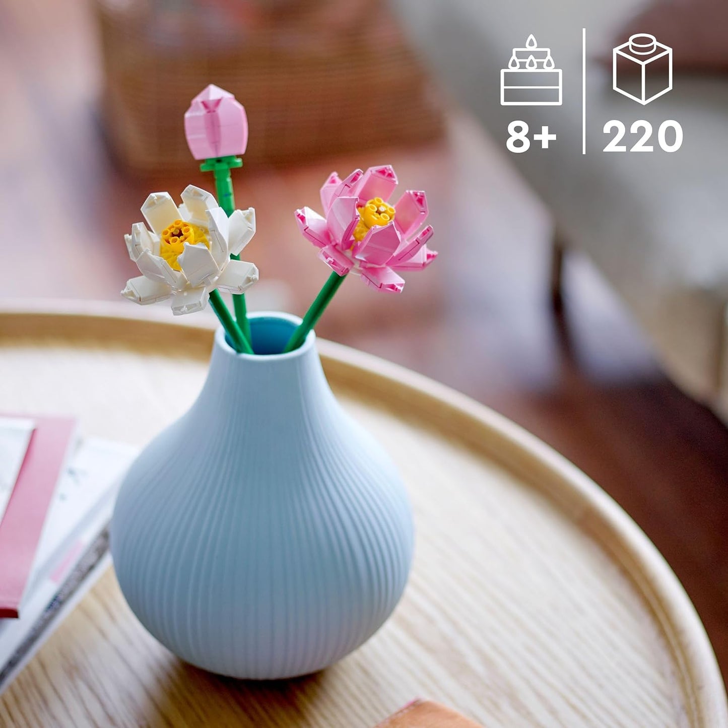 LEGO Lotus Flowers Building Kit, Artificial Flowers for Decoration, Gift Idea, Aesthetic Room Décor for Kids, Building Toy for Girls and Boys Ages 8 and Up, 40647