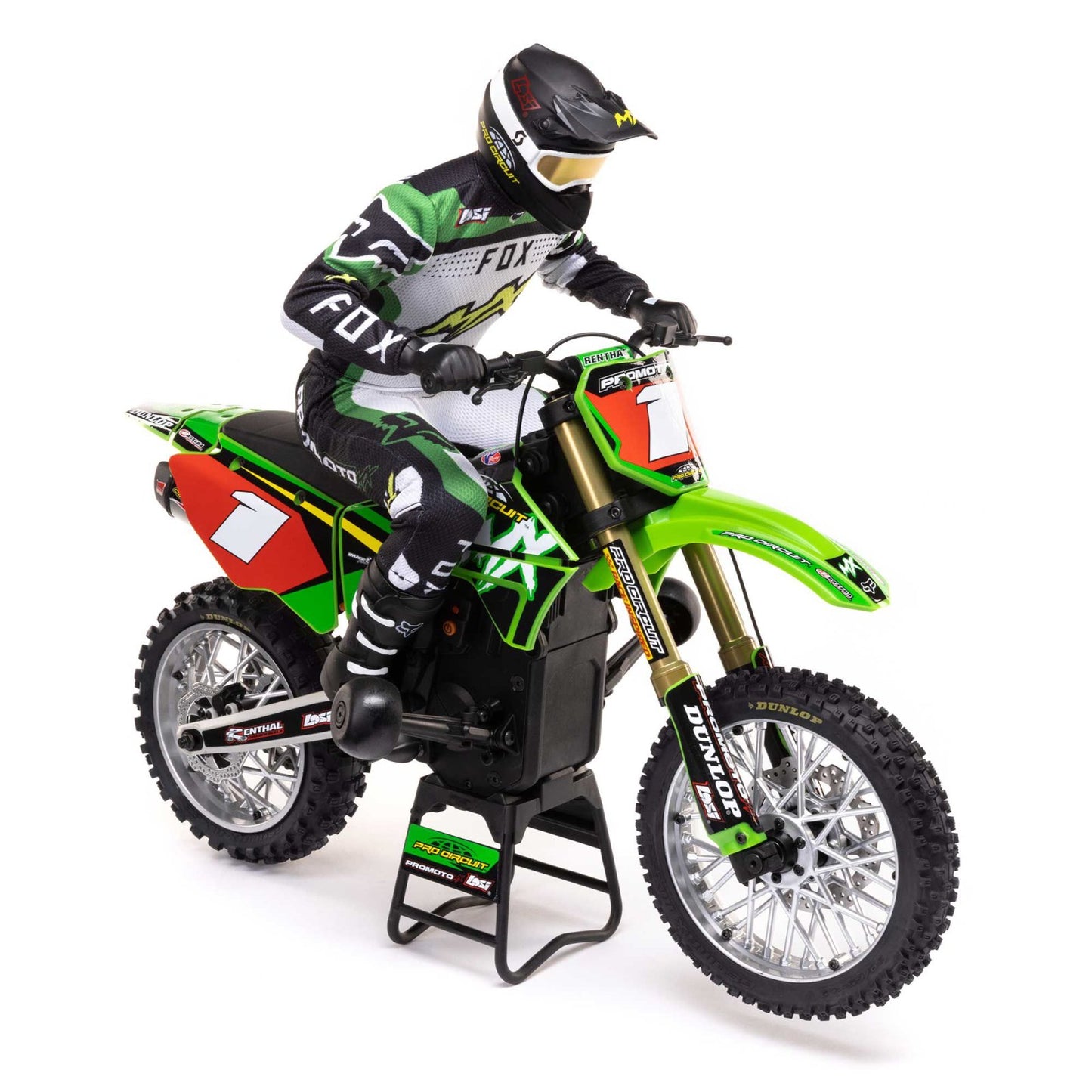 1/4 Promoto-MX Motorcycle Plastics w/Wraps - Green