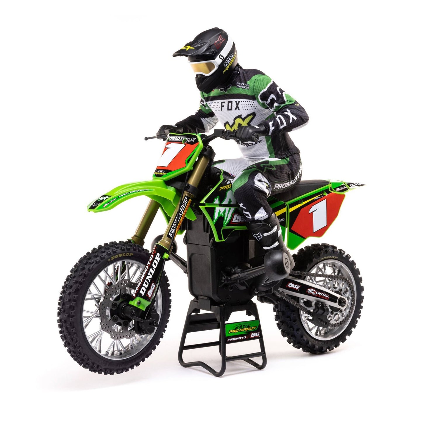 1/4 Promoto-MX Motorcycle Plastics w/Wraps - Green
