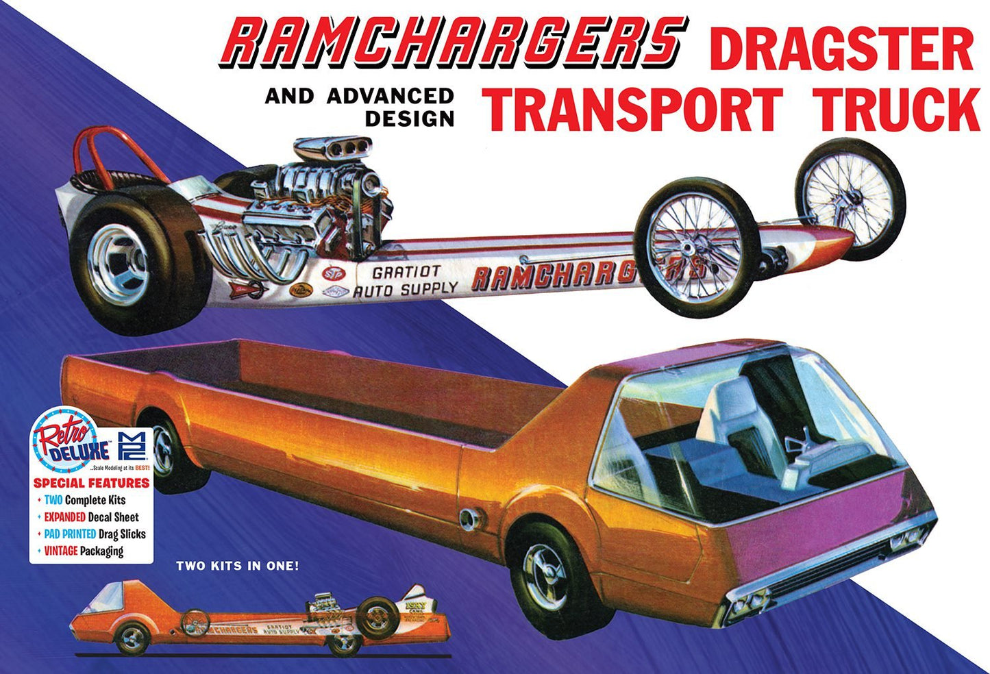 MPC RAMCHARGERS DRAGSTER & TRANSPORTER TRUCK 1:25 SCALE MODEL KIT