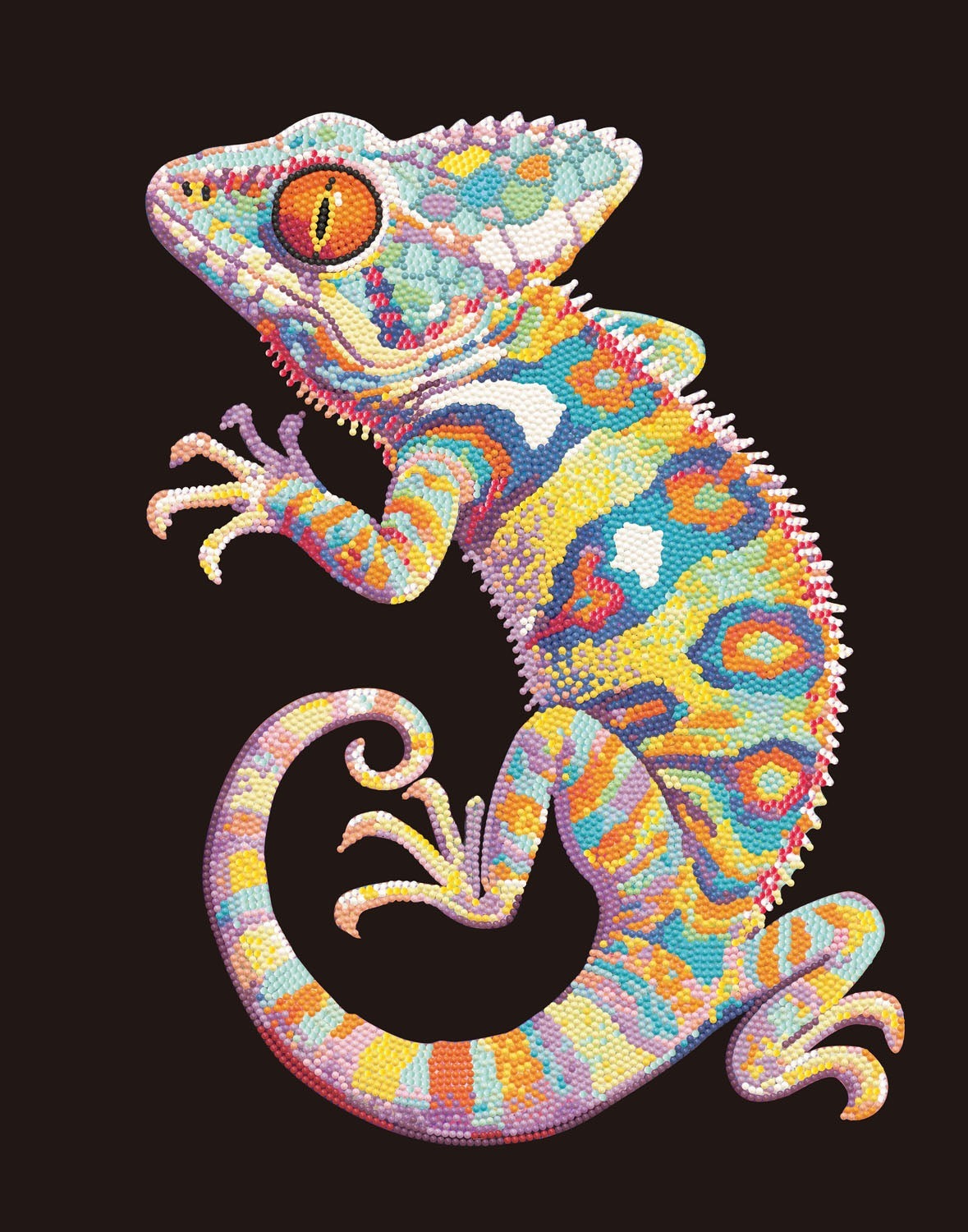 Neon Flock Patchwork Gecko