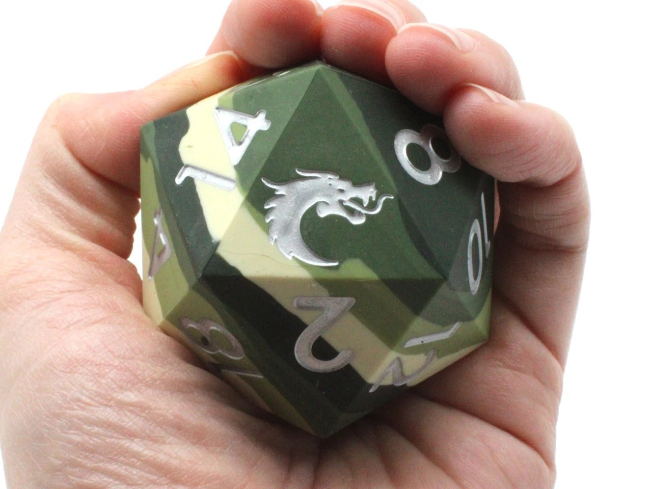 Old School Dice: Silicone 50mm D20 - Camouflage
