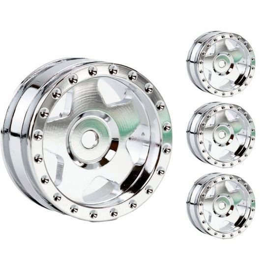 Z9 1.0" SCX24 Aluminum Wheels Bronco C10 Jeep 1/24 Chrome