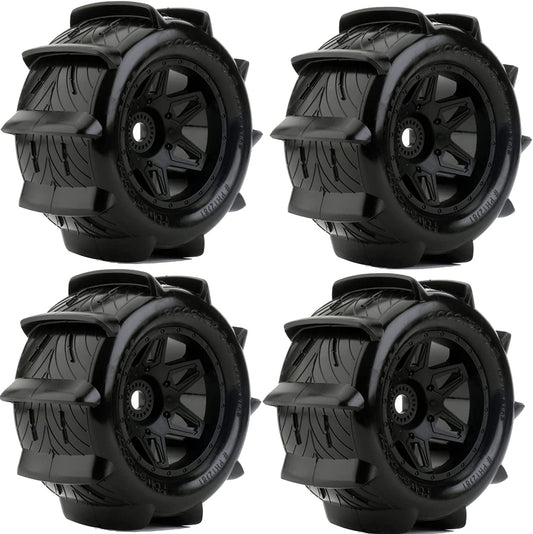1/8 Rooster 3.8 Belted Paddle Sand Snow Tires 17mm - Sold in Pairs