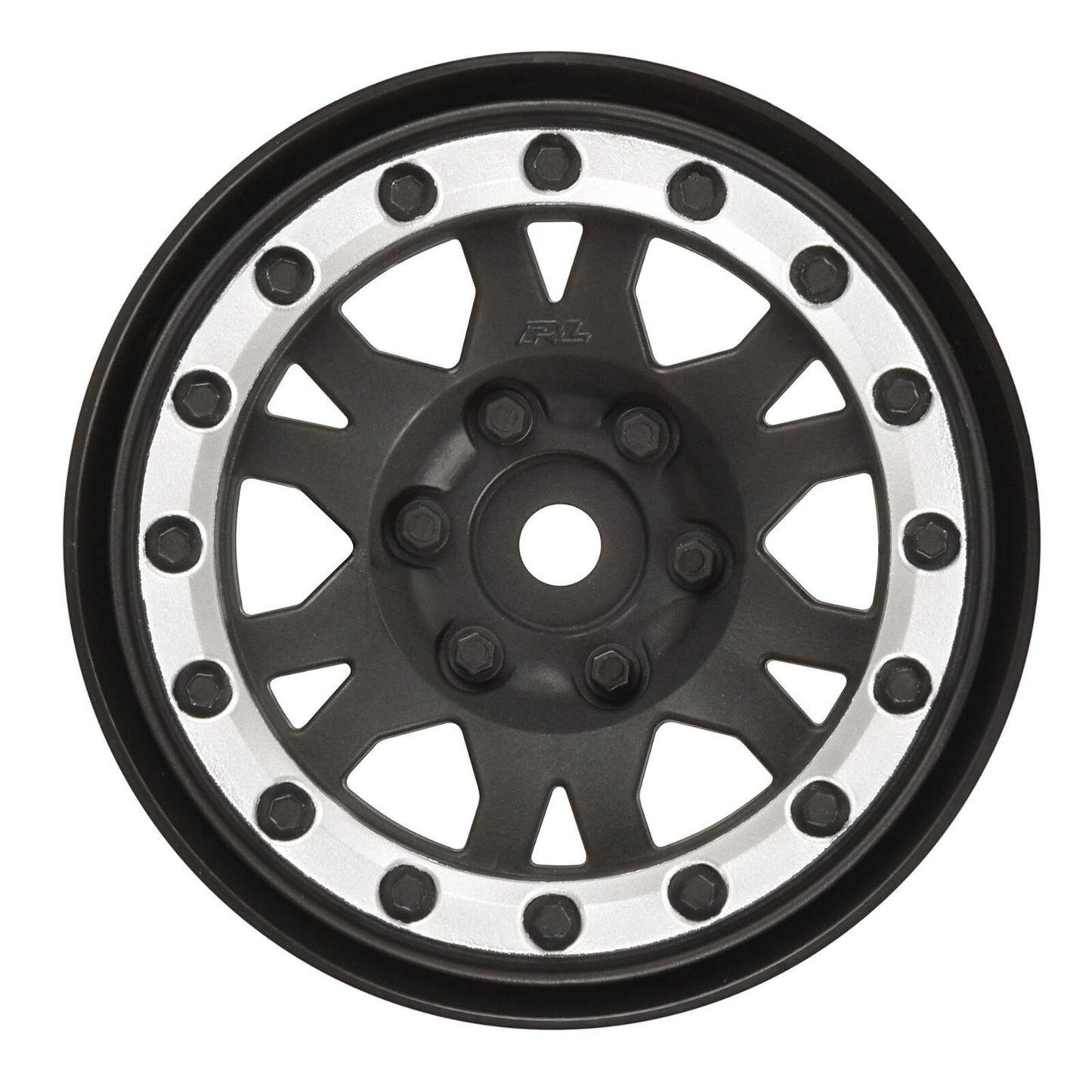 1/10 Impulse Front/Rear 1.9" 12mm Crawling Wheels (2) Black/Silver