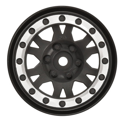 1/10 Impulse Front/Rear 1.9" 12mm Crawling Wheels (2) Black/Silver