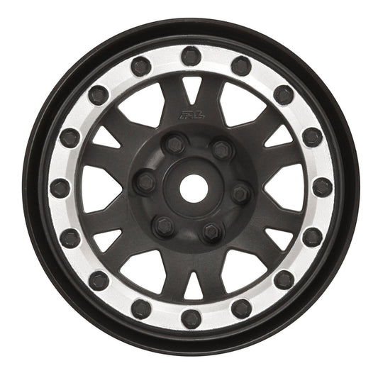 1/10 Impulse Front/Rear 1.9" 12mm Crawling Wheels (2) Black/Silver