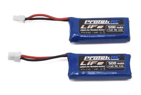ProTek RC 2x1S Sport Race 15C Stick LiFe Battery (3.3V/500mAh) (Kyosho Mini-Z)