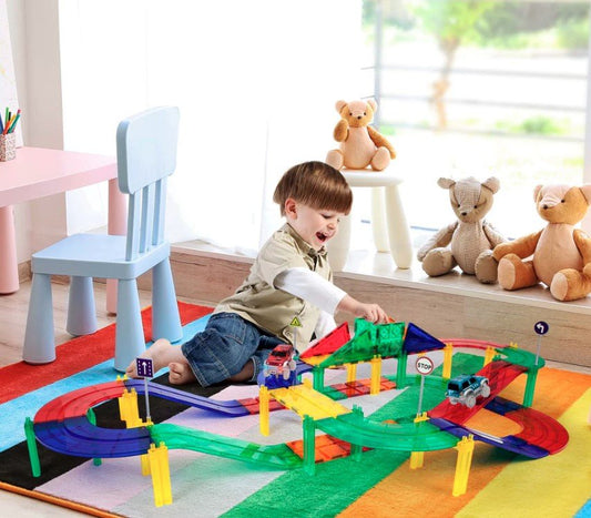 PicassoTiles 50pc Race Track Building Blocks PTR50