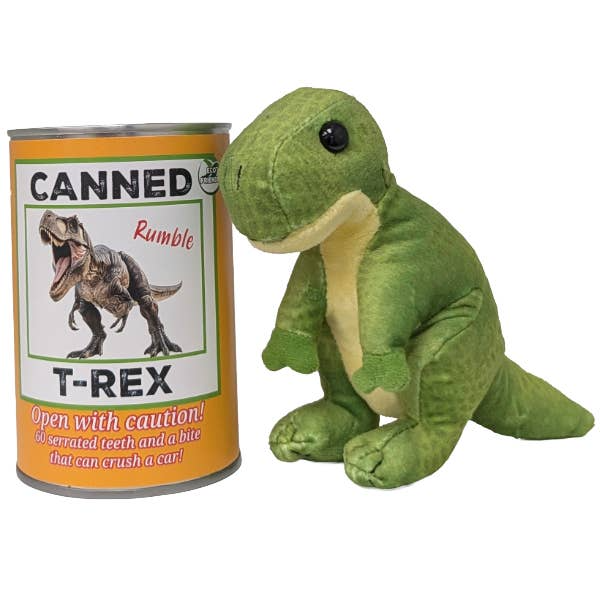 Rumble the Canned T-Rex Dinosaur Plush W/Funny Jokes