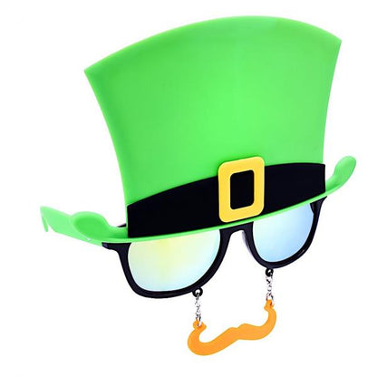 Lucky Leprechaun Sunglasses with Mustache | Sun-Staches
